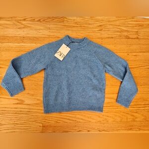 NWT Zara Blue Crewneck Ribbed Sweater 8-9Y